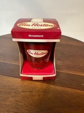 2010 Tim Hortons Red Cup Ornament NIB Christmas Coffee Collectible